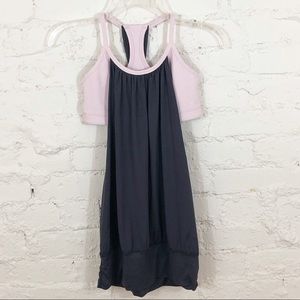 Lululemon No Limits Tank Gray and Light Pink